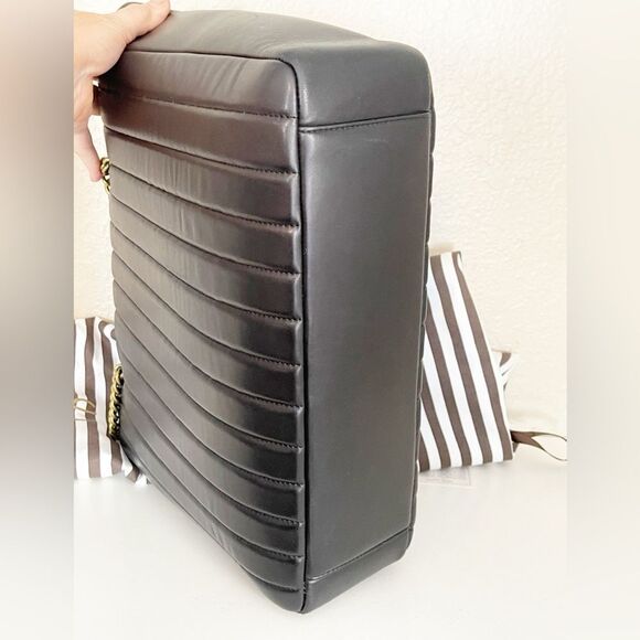 Henri Bendel Black Quilted Laptop Bag with chain handles - Picture 11 of 16